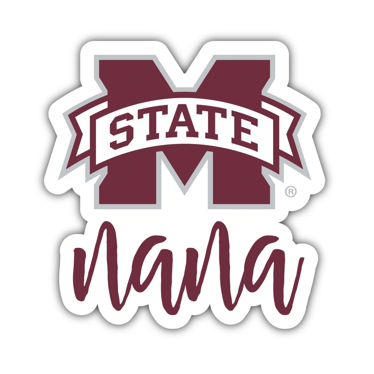 Mississippi State Bulldogs Proud Nana Die Cut Decal - 5 Inch