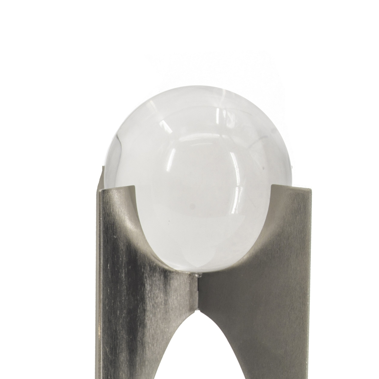 13, 10 Inch Crystal Orb Accent Decor Set Of 2, Metal Stand, Art Deco- Saltoro Sherpi