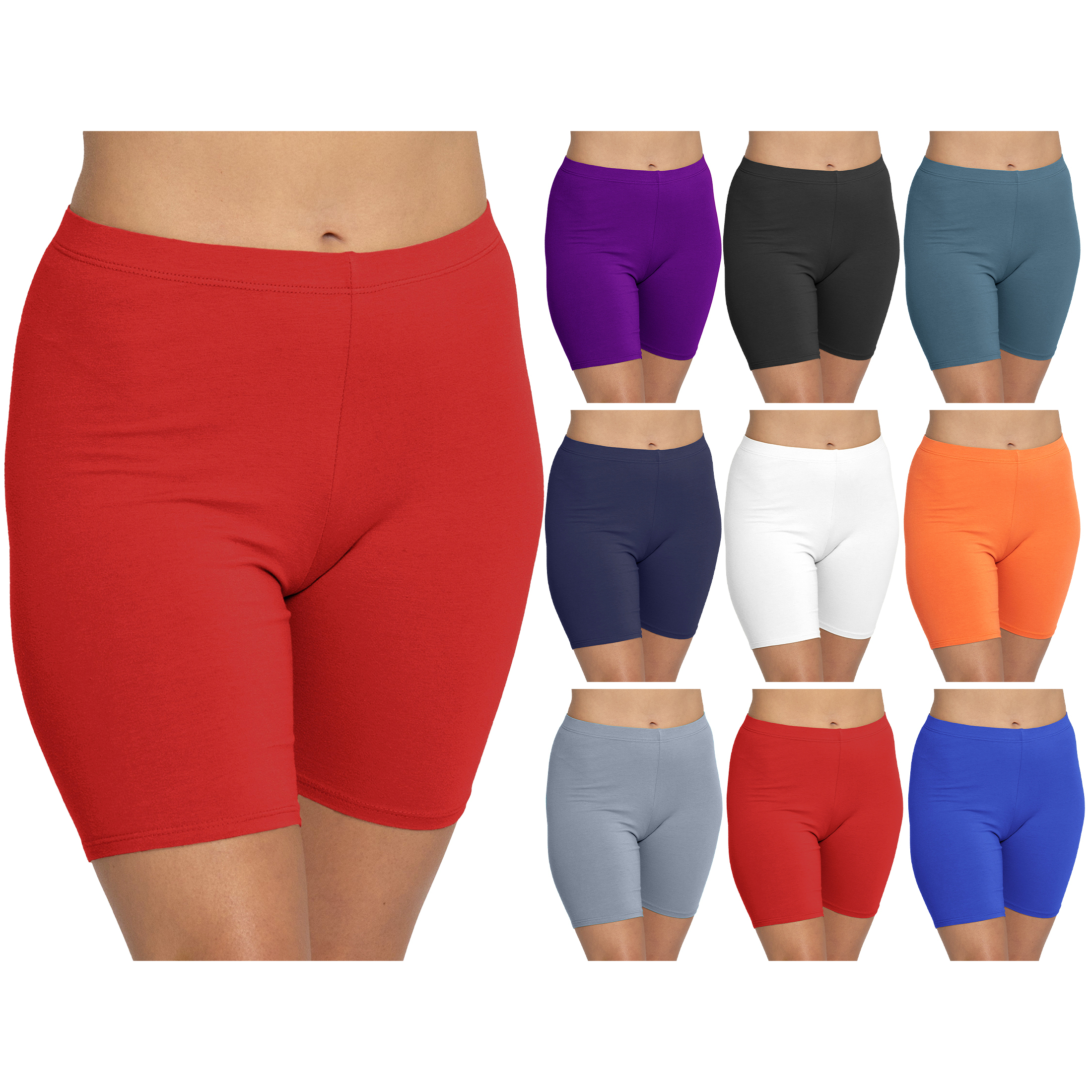 4-Pack Women's Low Rise Biker Bermuda Shorts Leggings For Workout Gym Yoga Running Soft Tummy Control Stretchy Comfy Athletic Summer Shorts
