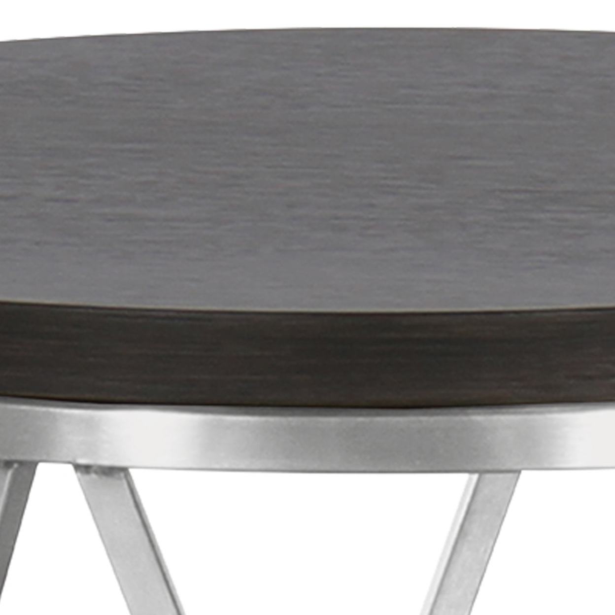 15 Inch Metal Barstool With Round Swivel Seat, Gray- Saltoro Sherpi