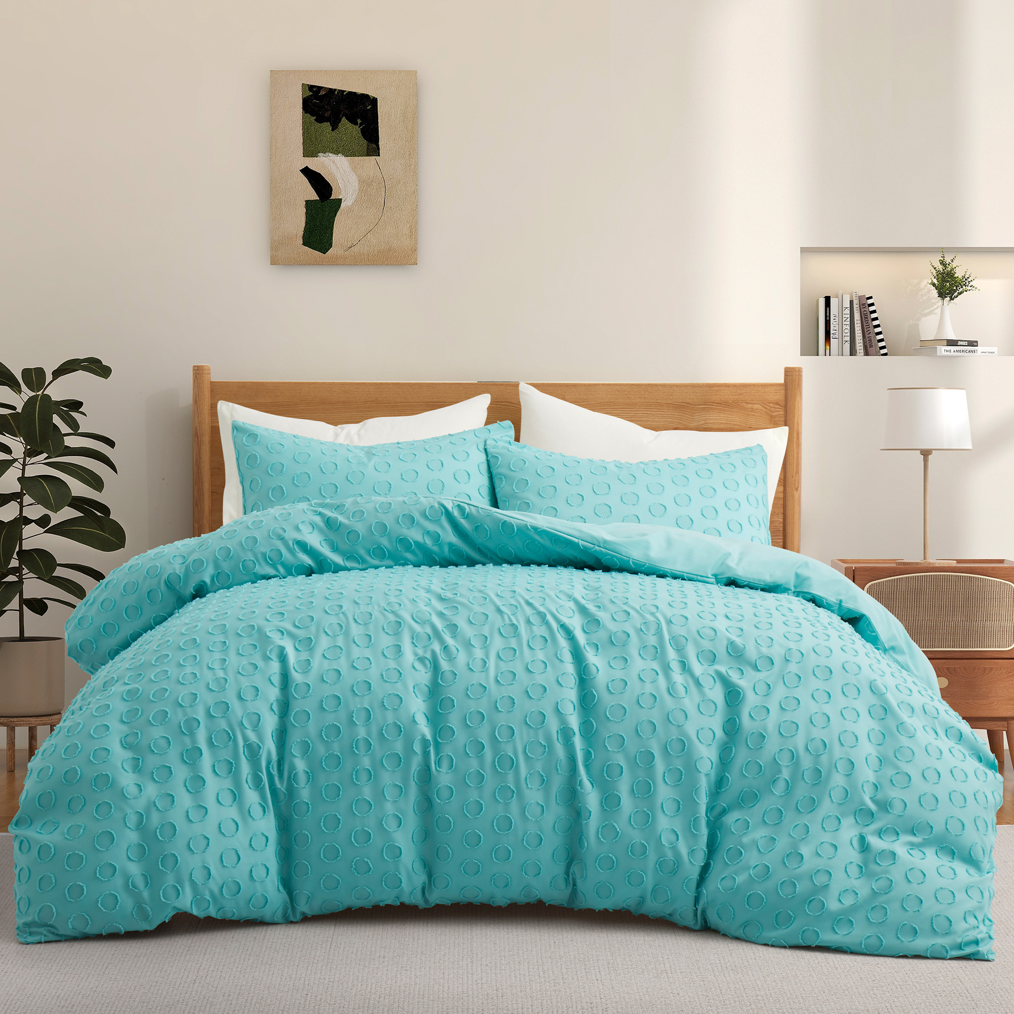 Luxury Bedding Soft Microfiber Duvet Cover And Sham Set - Teal, Twin