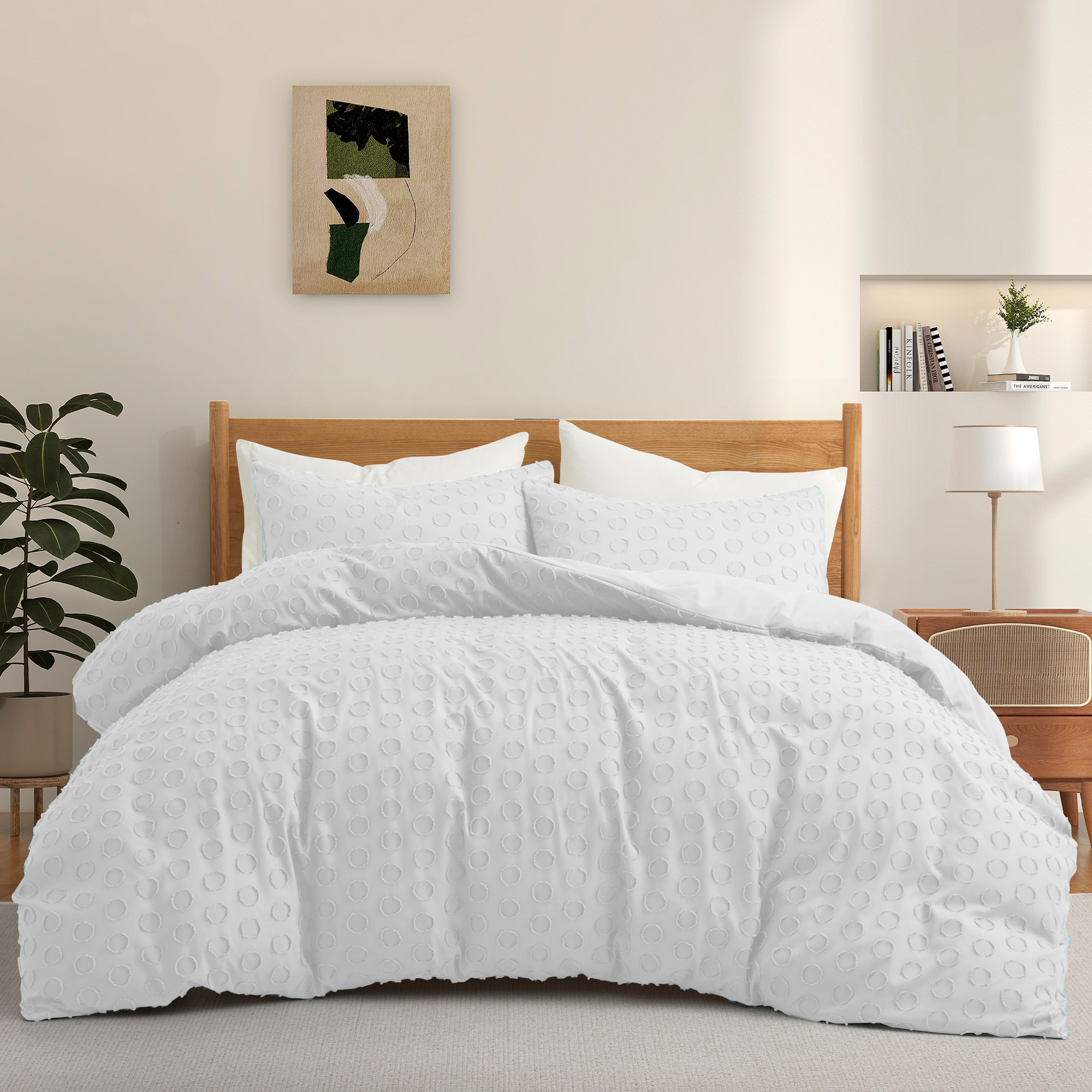 Luxury Bedding Soft Microfiber Duvet Cover And Sham Set - White, King