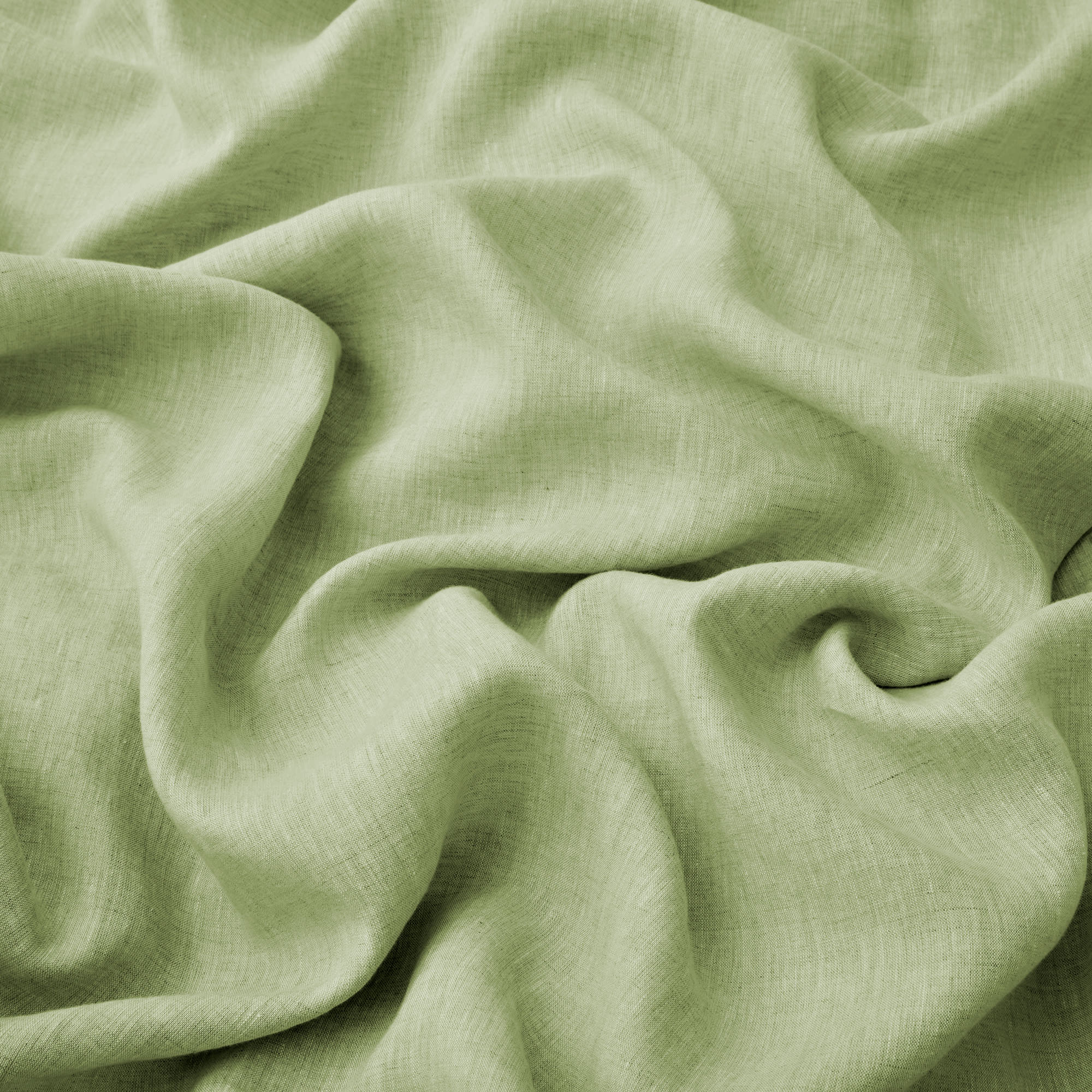 Premium Flax Linen Duvet Cover Set With Pillow Shams Breathable Moisture Wicking Bedding Set - Light Green, King