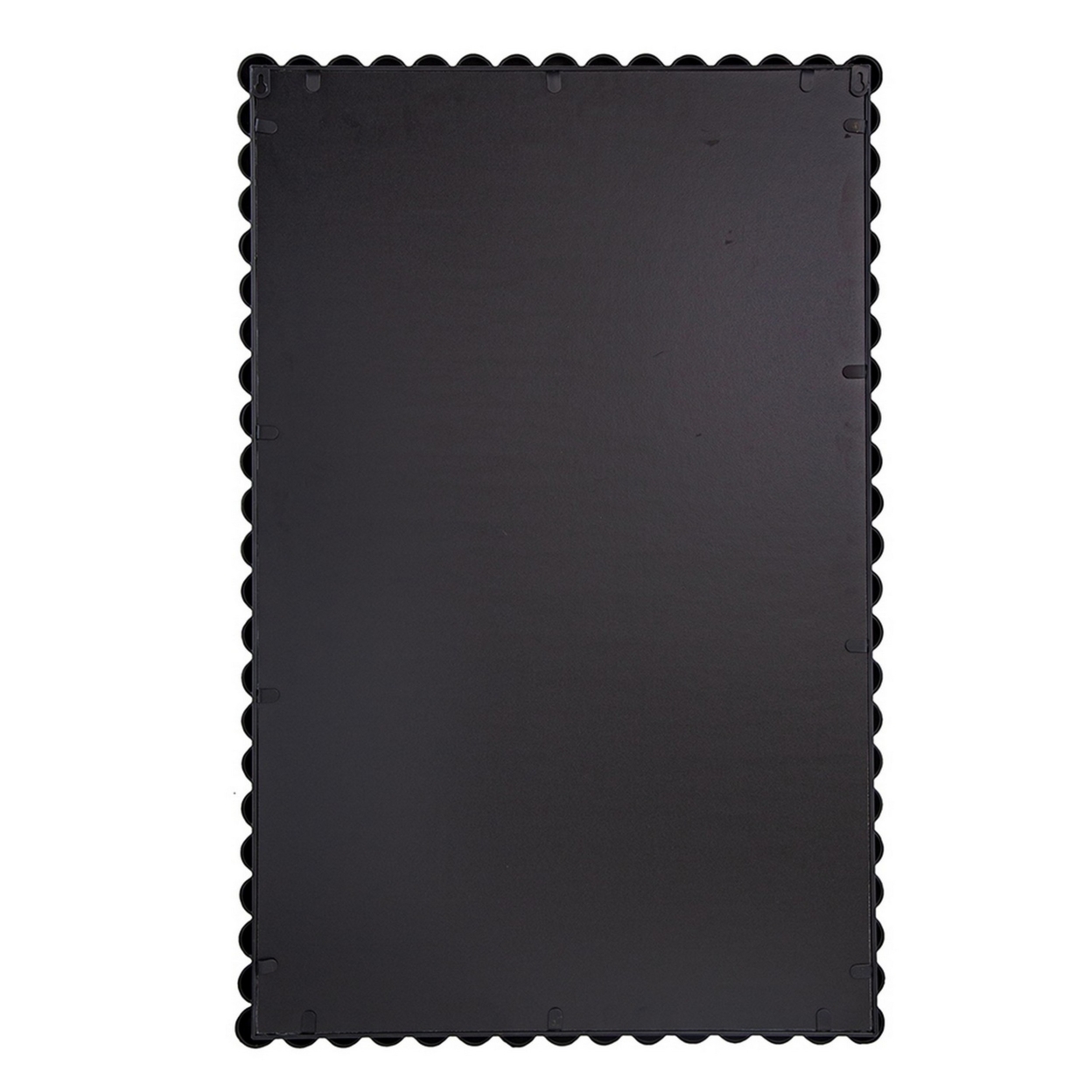 Emu 36 Inch Modern Wall Mirror, Beaded Black Rectangular Metal Frame- Saltoro Sherpi