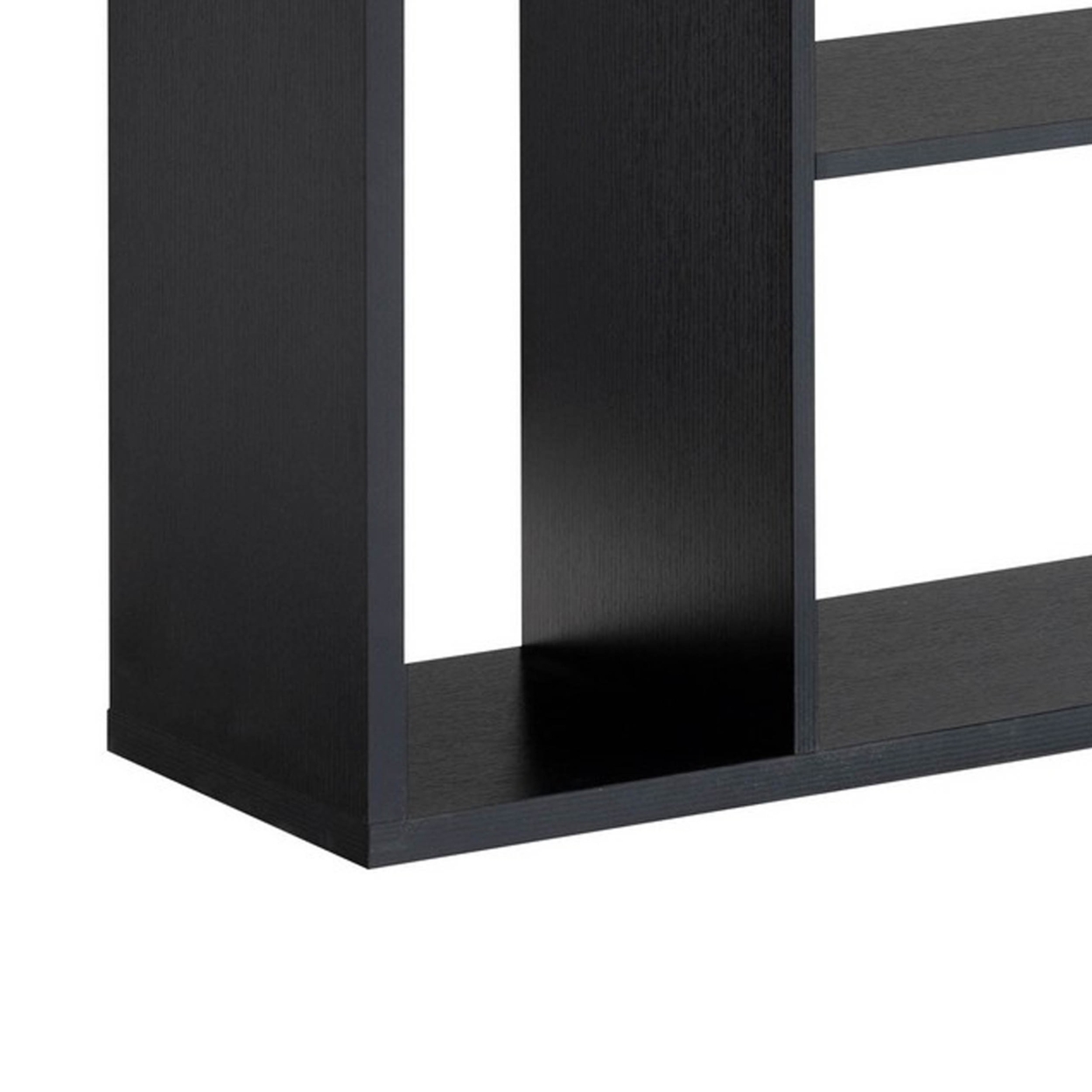 69 Inch Modern Display Cabinet With 7 Multilevel Shelves, 3 Doors, Black- Saltoro Sherpi