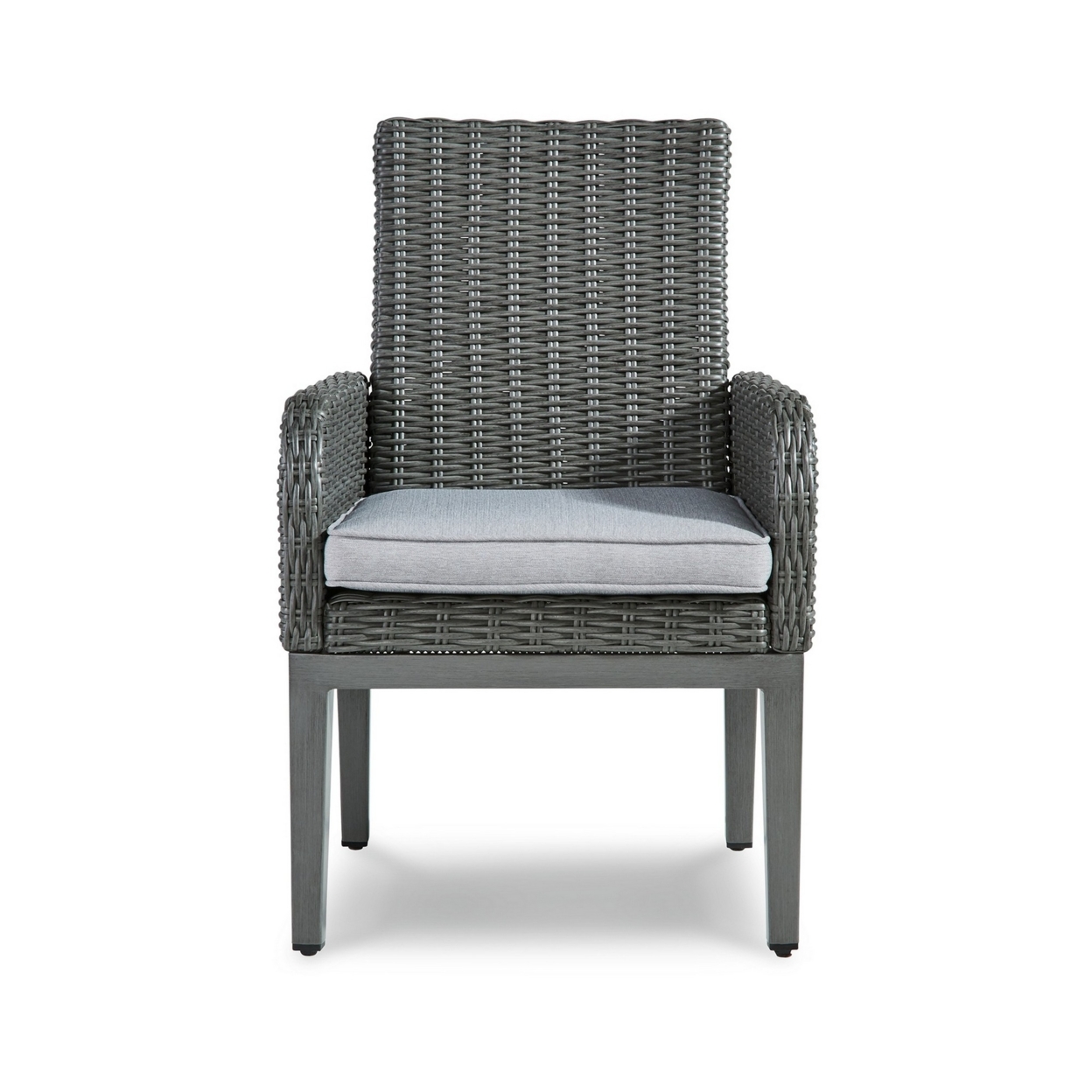Asp 25 Inch Outdoor Armchair, Aluminum Frame, Gray Polyester Upholstery- Saltoro Sherpi