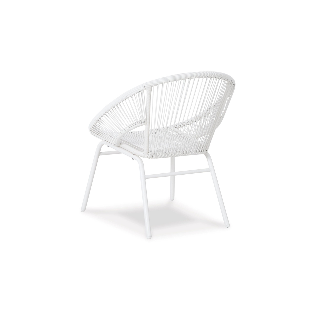 Hely 3 Piece Outdoor Table And Chairs Set, White All Weather Resin Wicker- Saltoro Sherpi