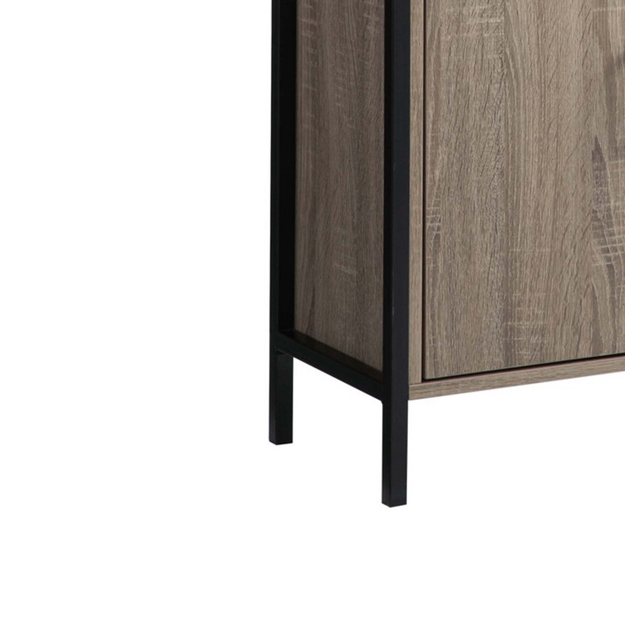 Viola 71 Inch Modern Display Cabinet With 7 Shelves, Metal Frame, Gray- Saltoro Sherpi
