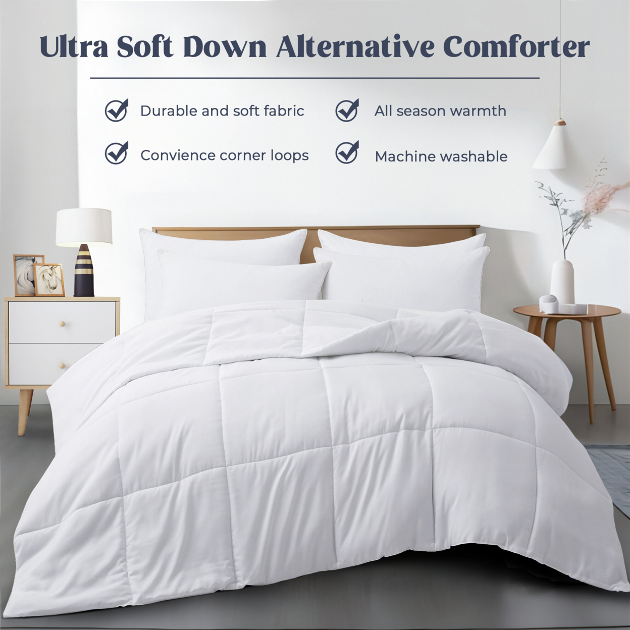 All Season Down Alternative Comforter - White, Full/Queen