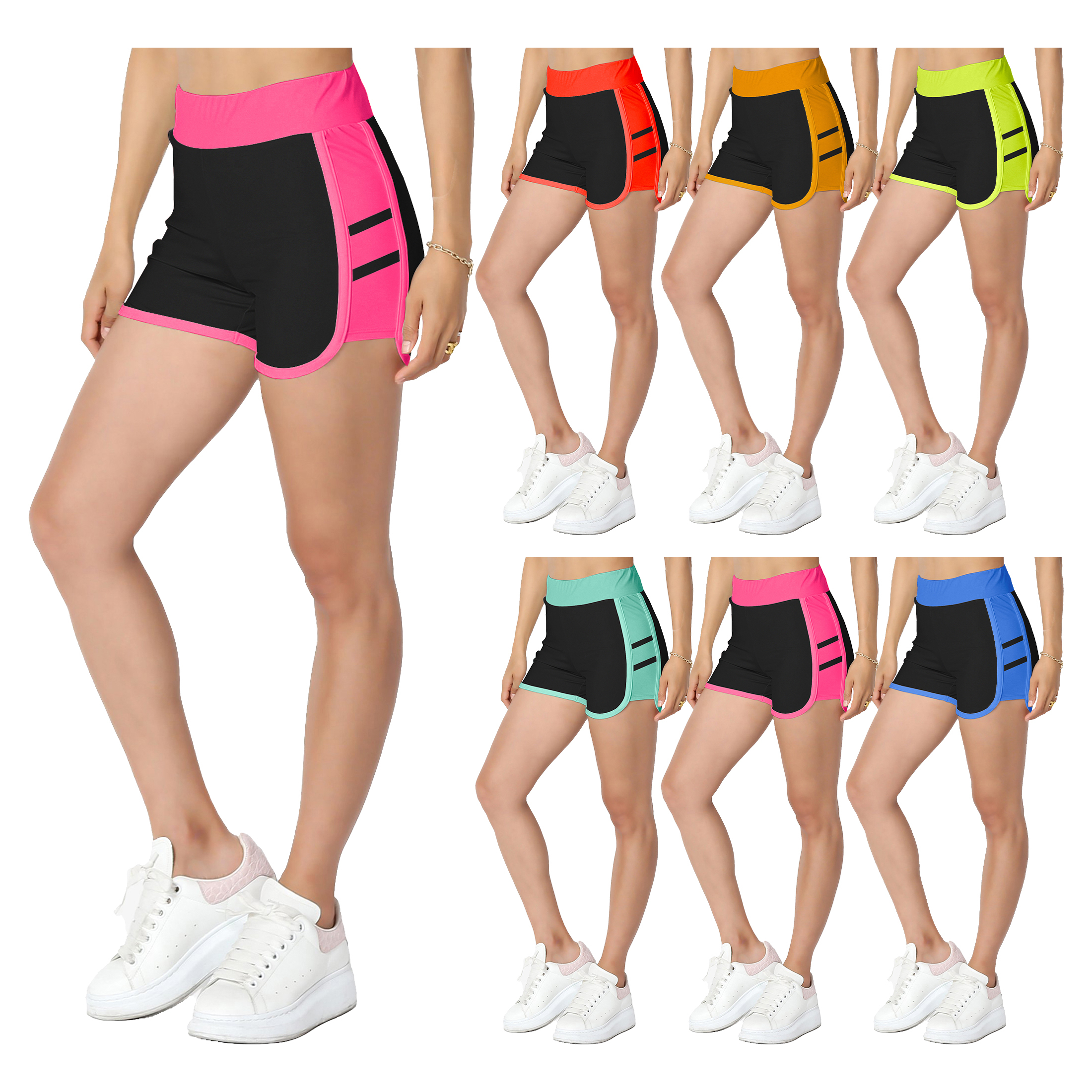 3-Pack Women's Athletic Shorts Summer Sports Workout Yoga Gym Running Dolphin Shorts Moisture-Wicking Fitness Lounge Short Soft Active Pants