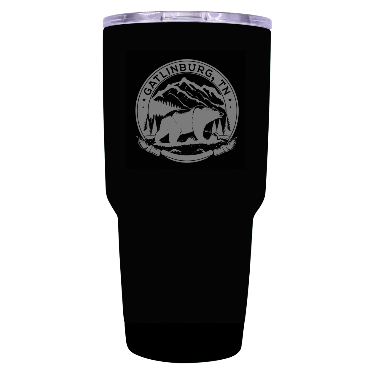 Gatlinburg Tennessee Laser Etched Souvenir 24 Oz Insulated Stainless Steel Tumbler - Black