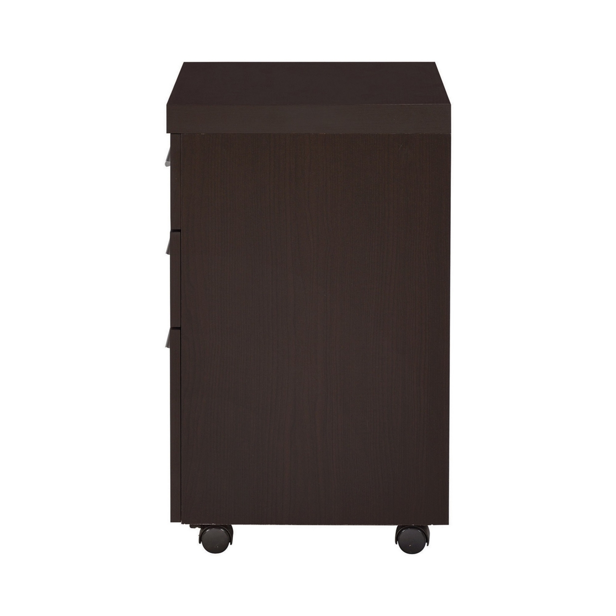 27 Inch Modern 3 Drawer Mobile Storage Cabinet, Wheels, Cappuccino Brown- Saltoro Sherpi