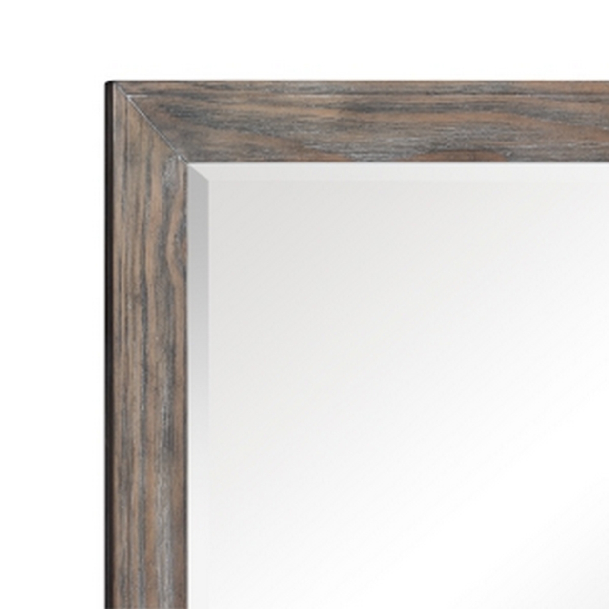 Cady 50 Inch Classic Accent Mirror, Recessed Picture Frame Molding, Gray- Saltoro Sherpi