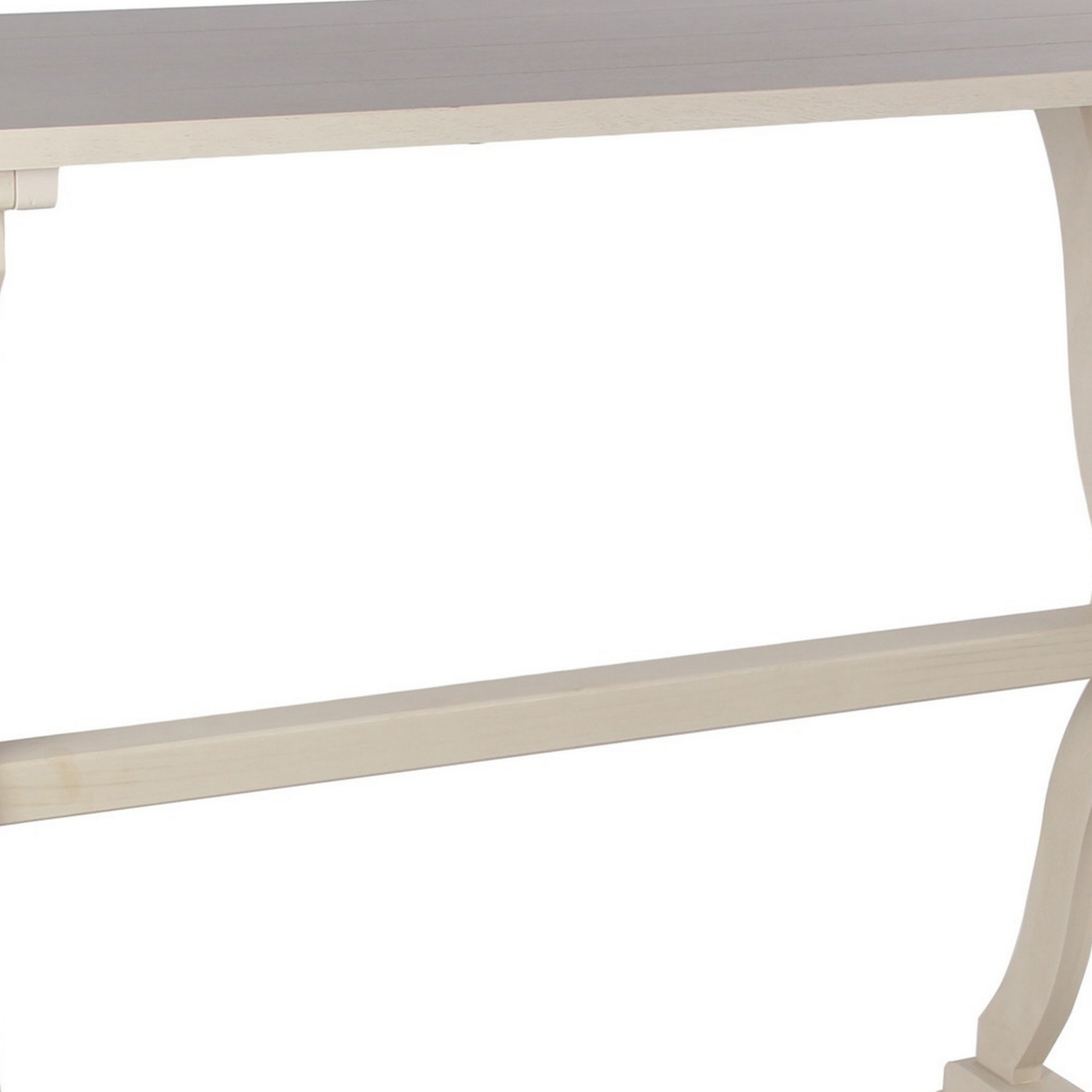 Pablo 38 Inch Classic Accent Console Table With Sled Base, Crisp White Rose- Saltoro Sherpi