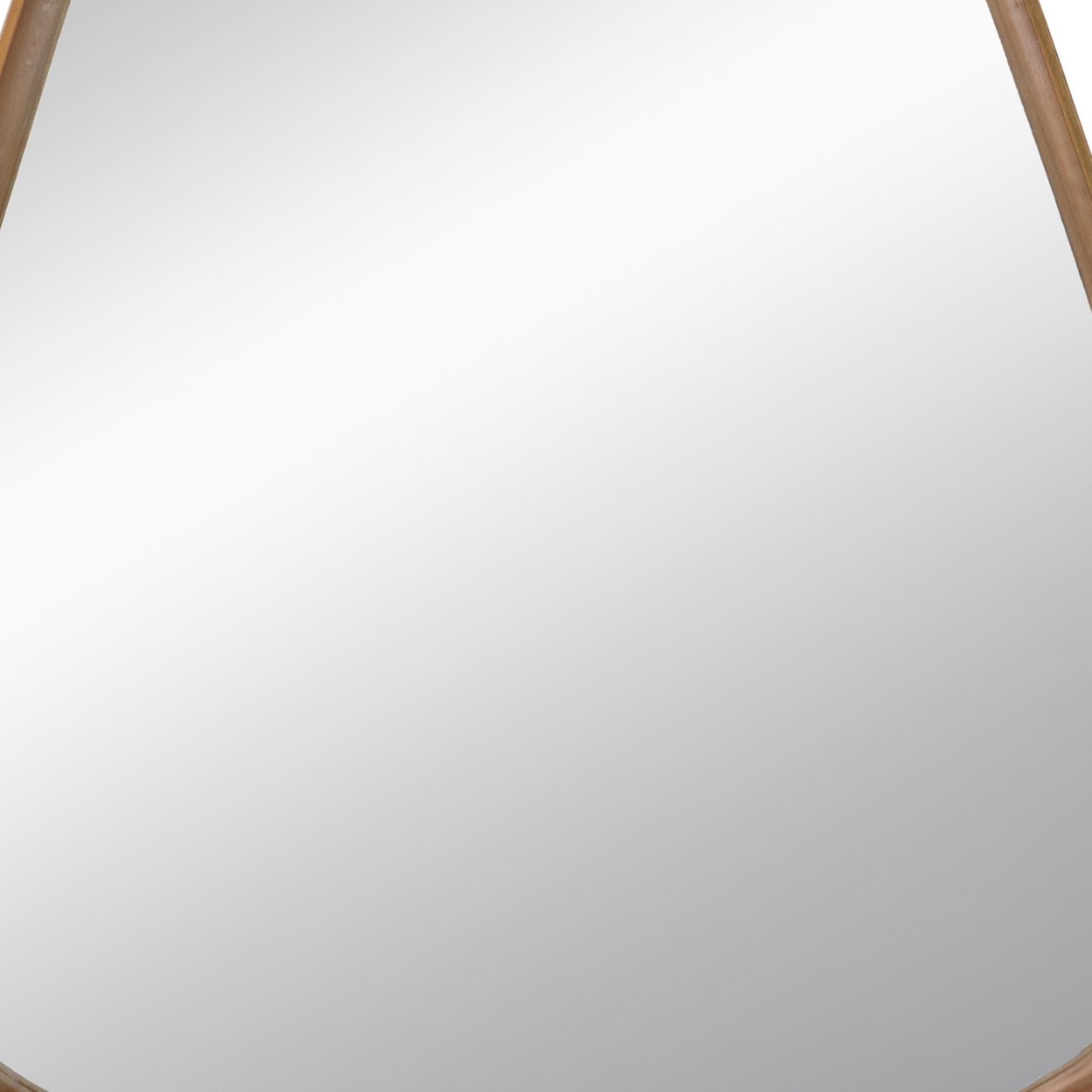 Roe 37 Inch Accent Wall Mirror, Brown Curved Pine Wood Frame, Minimalistic- Saltoro Sherpi