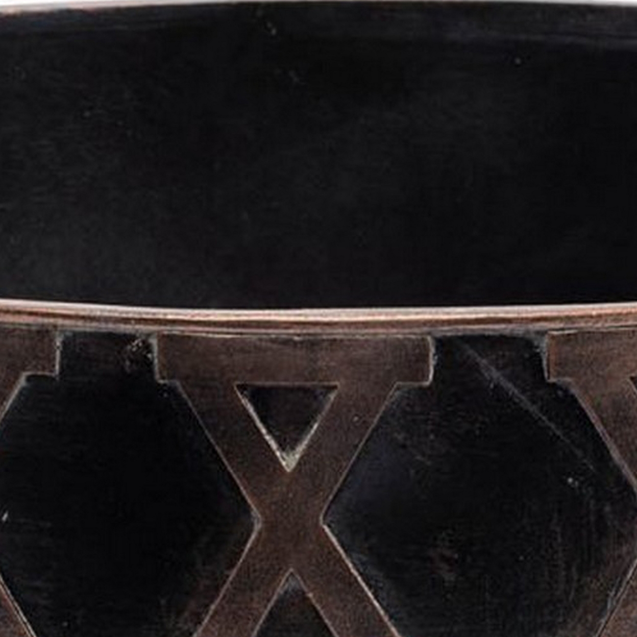 18 Inch Decorative Bowl, Handcrafted Round Shaped Black Polyresin Frame- Saltoro Sherpi