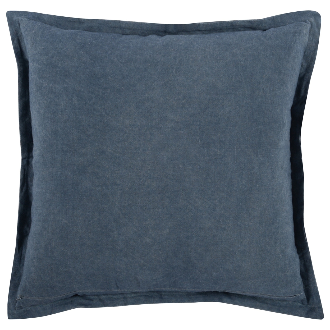 Pixie 22 X 22 Square Soft Fabric Accent Throw Pillow, Flange Edges, Navy- Saltoro Sherpi