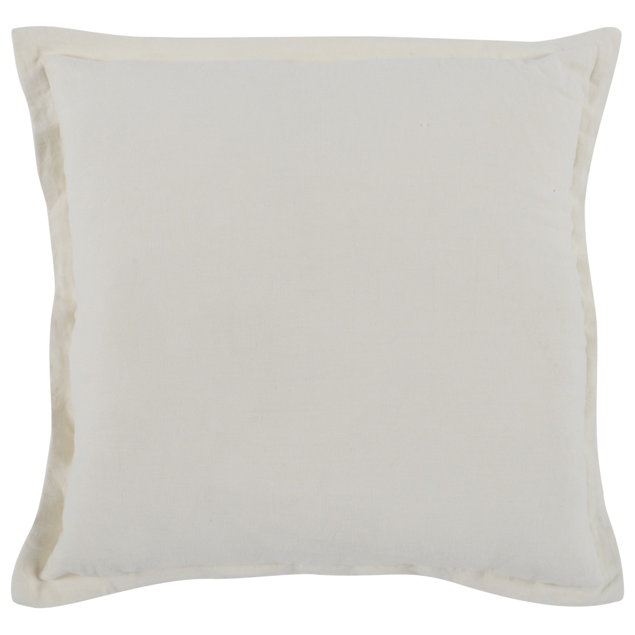 Pixie 22 X 22 Square Soft Fabric Accent Throw Pillow, Flange Edges, Cream- Saltoro Sherpi