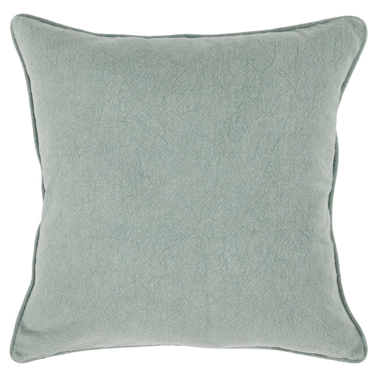 Giana 22 X 22 Square Fabric Accent Throw Pillow, Piped Edges, Light Blue- Saltoro Sherpi