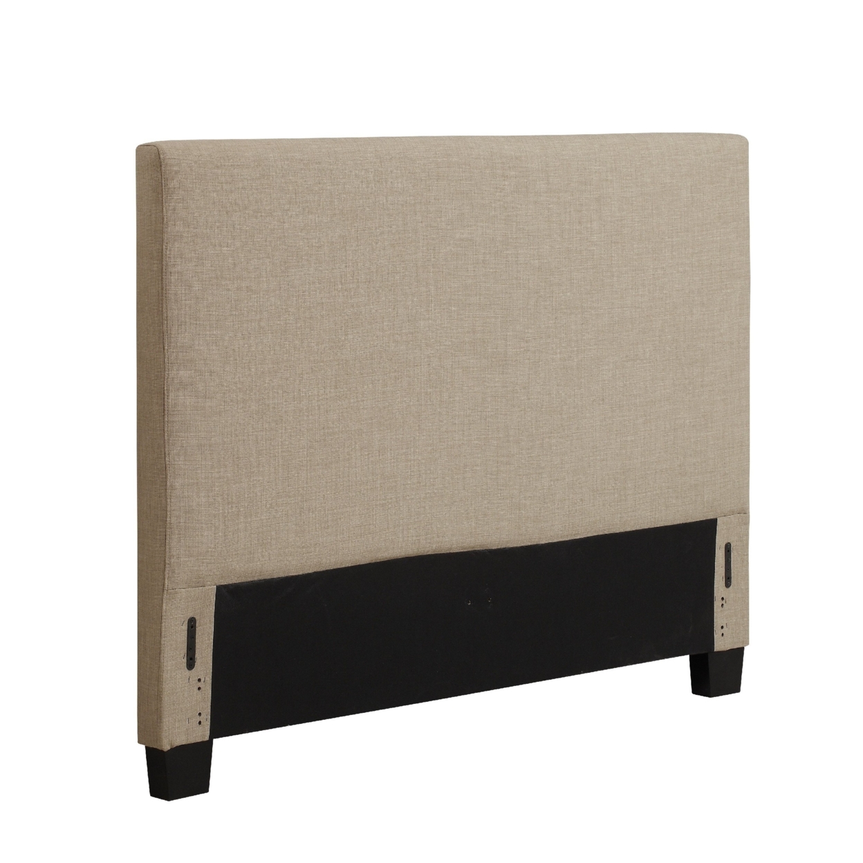 Elle Full Size Upholstered Panel Headboard, Beige- Saltoro Sherpi