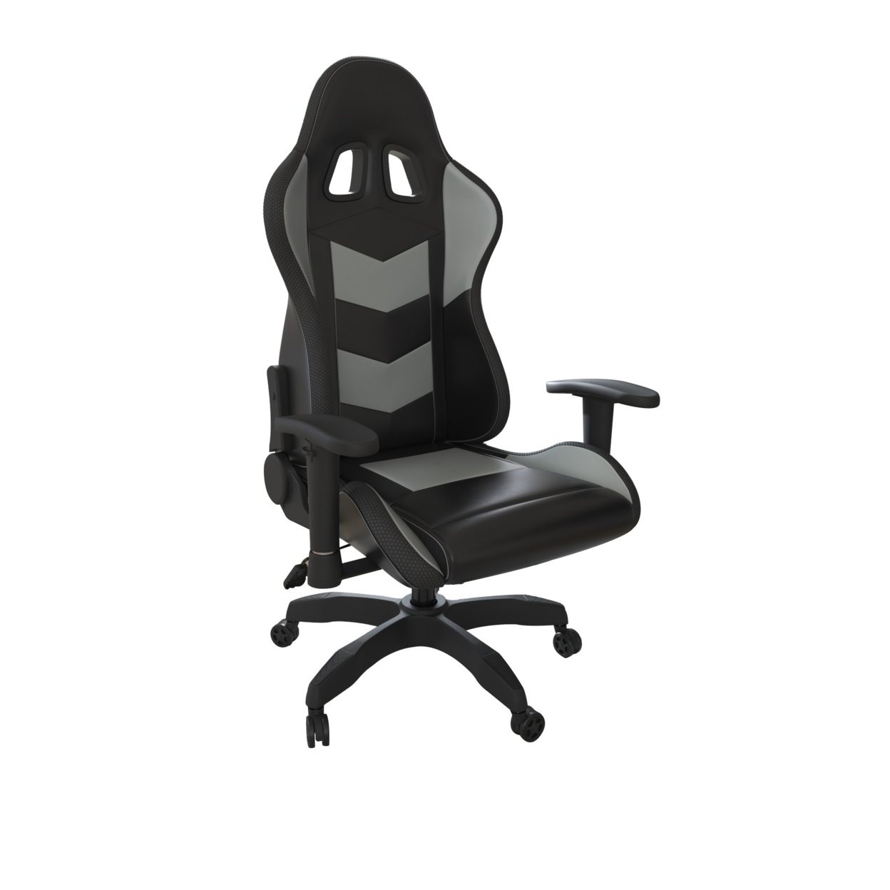 Aria 27 Inch Swivel Faux Leather Office Gaming Chair, Adjustable, Black- Saltoro Sherpi