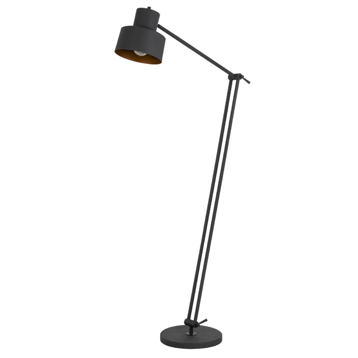 65 Inch Adjustable Modern Industrial Metal Floor Lamp, Black- Saltoro Sherpi