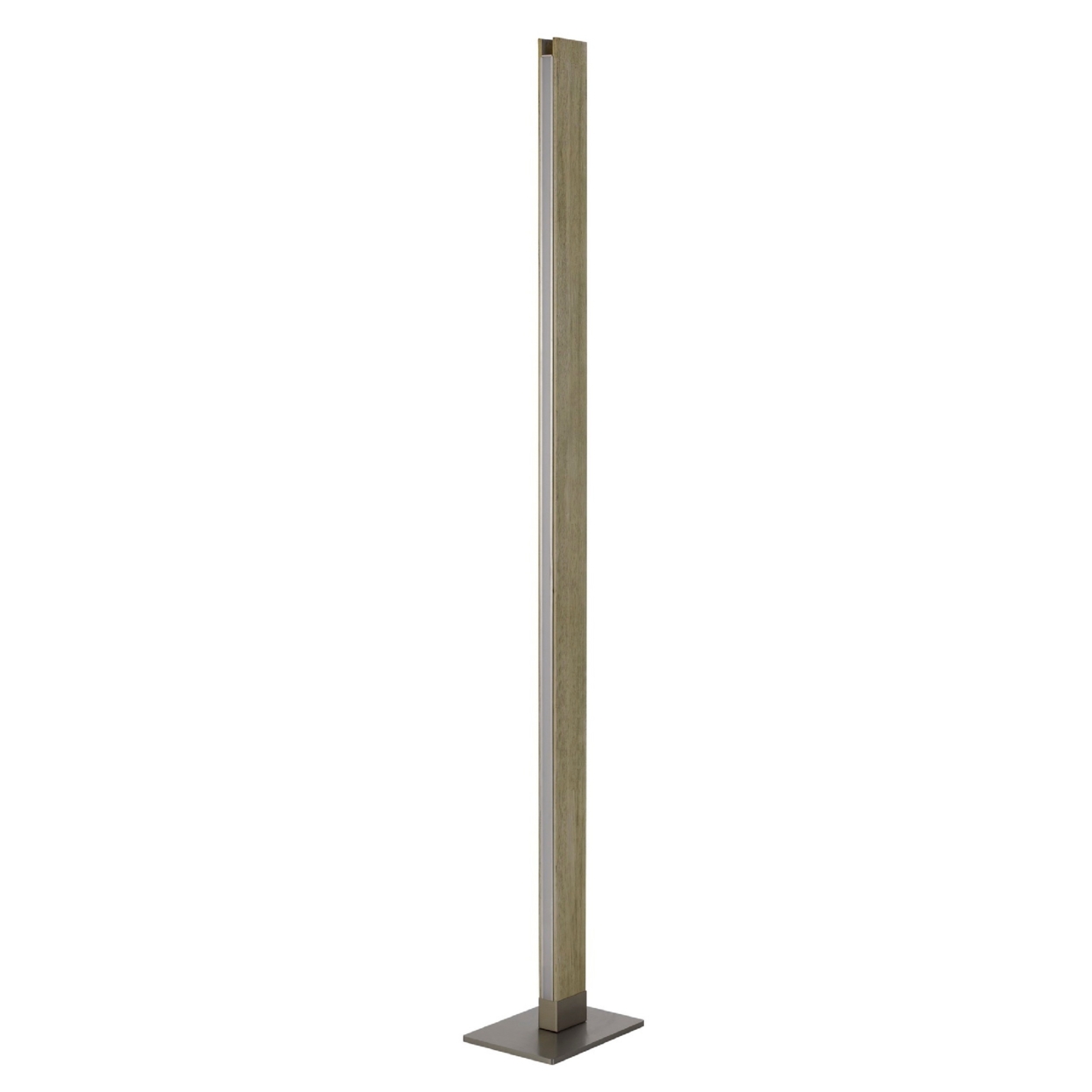 61 Inch Wood Floor Lamp Dimming LED Column, Brown- Saltoro Sherpi