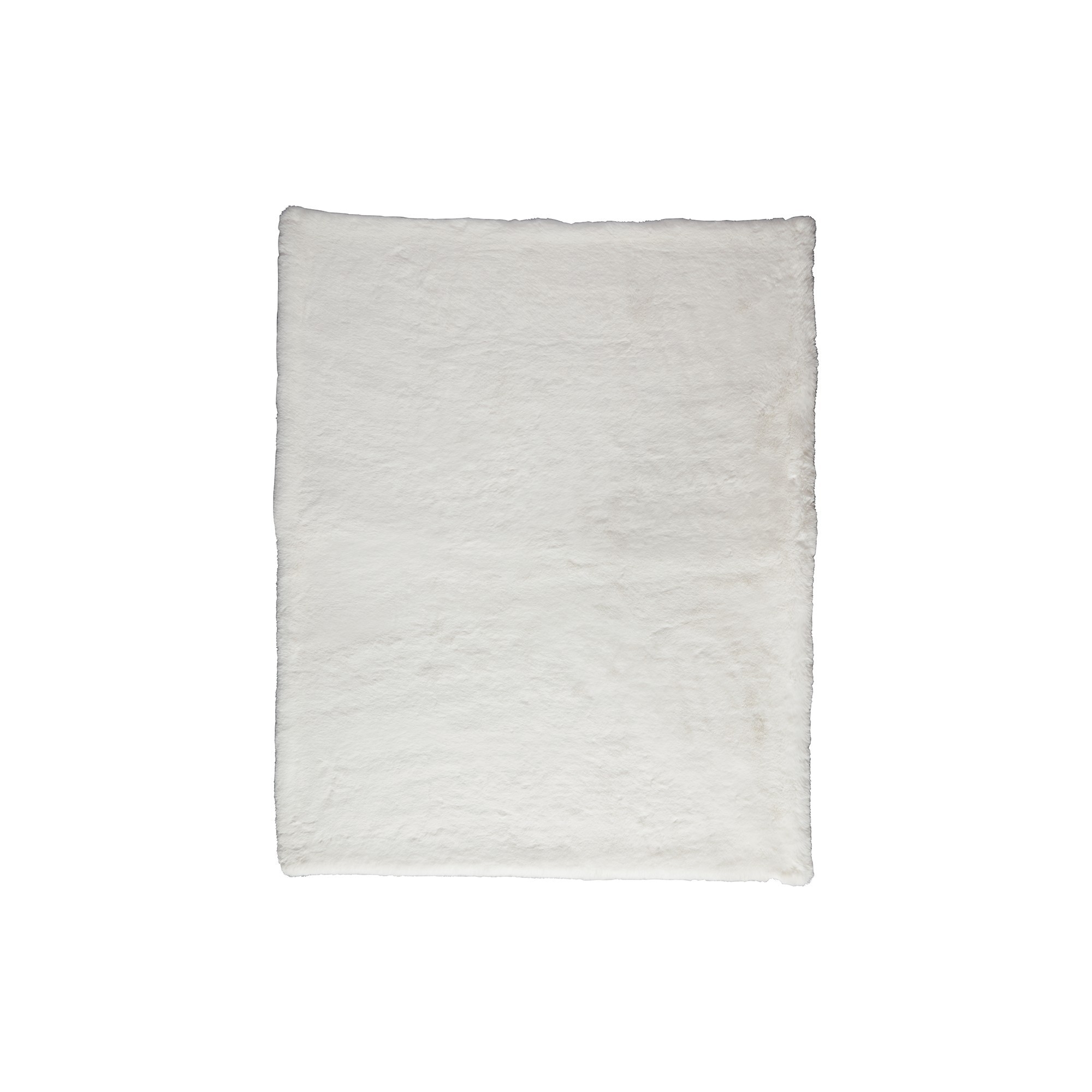 60 Inch Modern Soft Faux Fur Throw Blanket, Solid Reverse, Polyester, White- Saltoro Sherpi