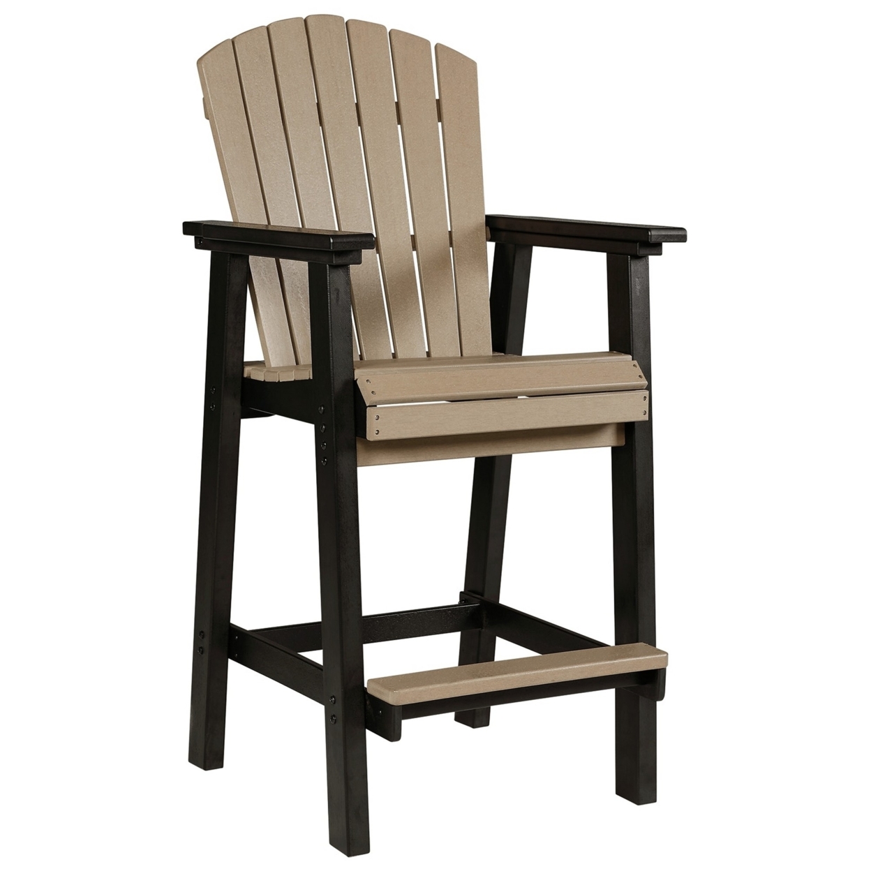 30 Inch Classic Outdoor Barstool Chair, Set Of 2, Rustic Brown And Black- Saltoro Sherpi