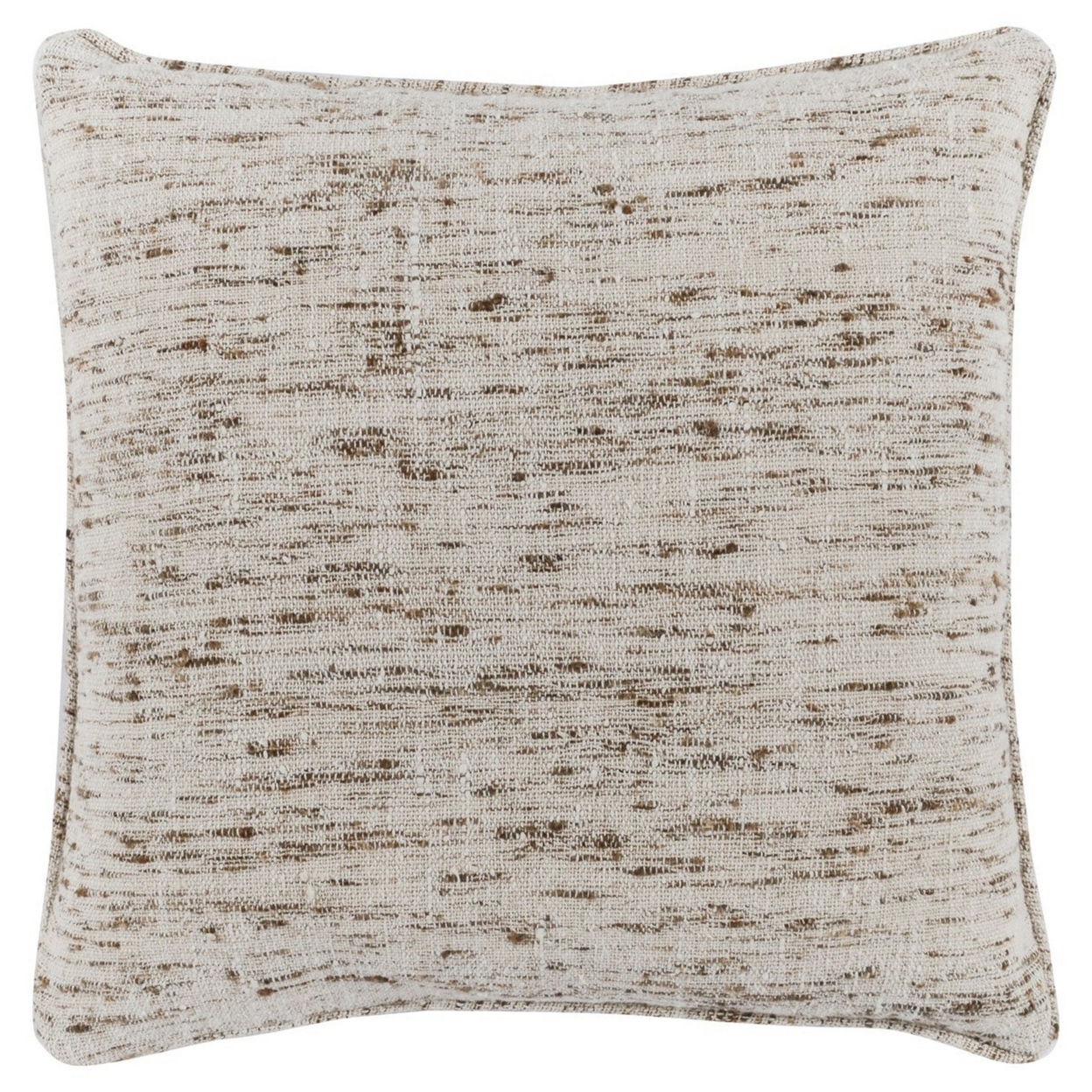 22 X 22 Accent Throw Pillow, Down Insert, Handwoven Textured Design, Beige- Saltoro Sherpi