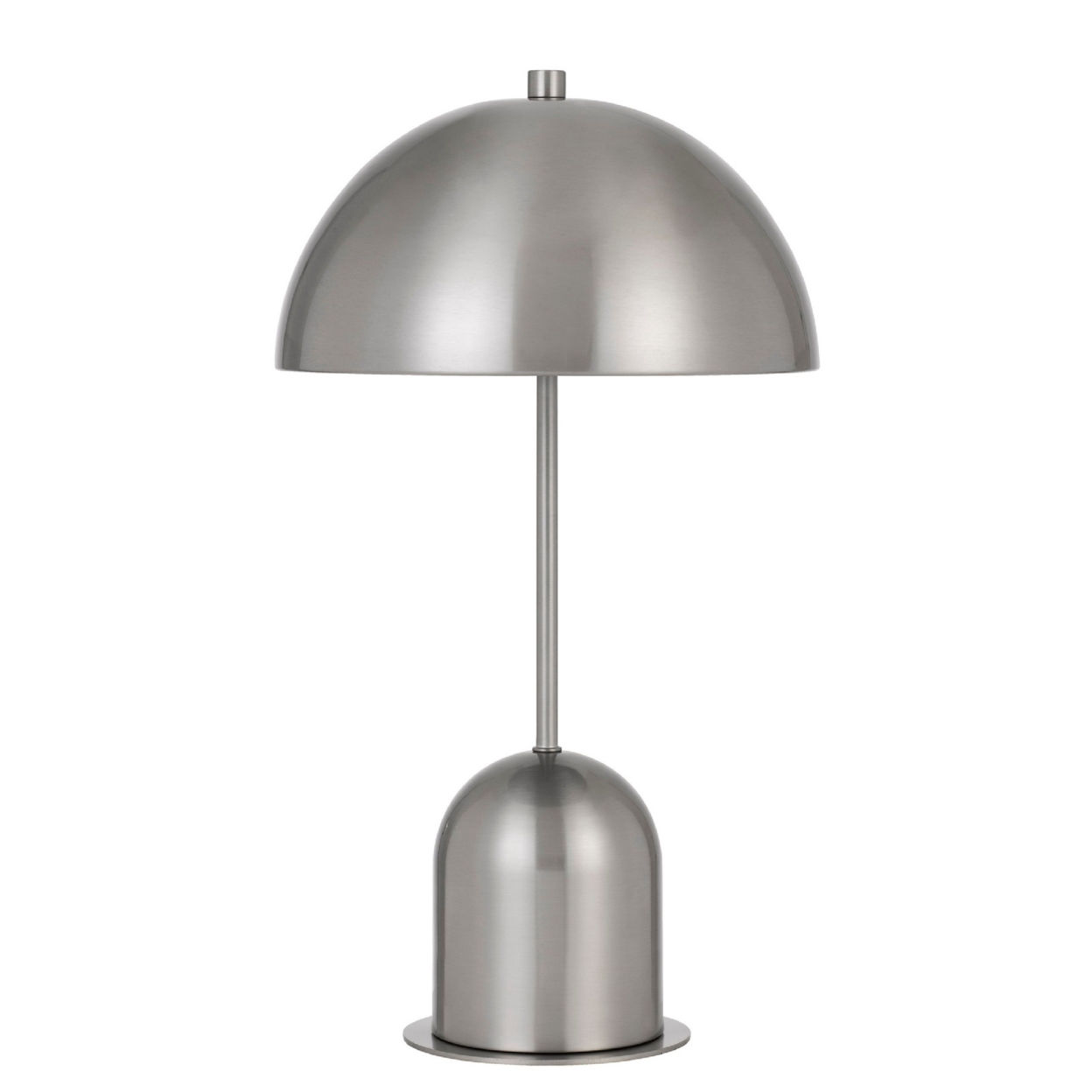 20 Inch Metal Accent Table Lamp With Dome Shade, Silver- Saltoro Sherpi