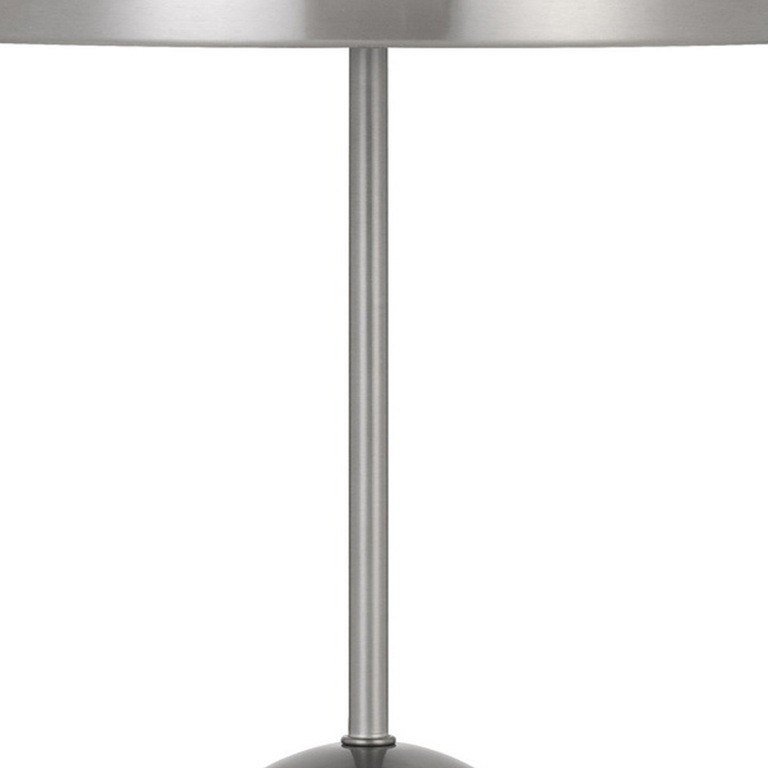 20 Inch Metal Accent Table Lamp With Dome Shade, Silver- Saltoro Sherpi