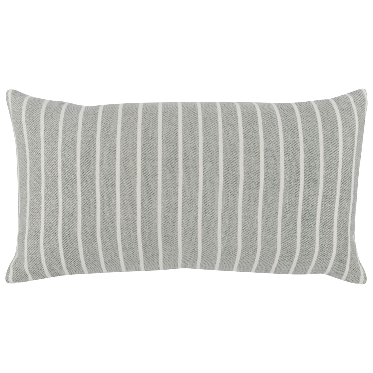 14 X 26 Accent Lumbar Pillow, Down, Striped Pattern, Gray, White Fabric- Saltoro Sherpi