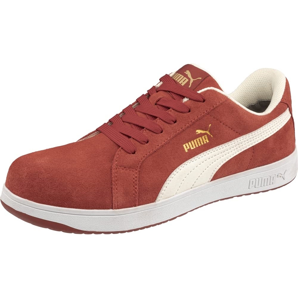 PUMA Safety Women's Iconic Low Composite Toe EH Work Shoes Red Suede - 640135 RED - RED, 8