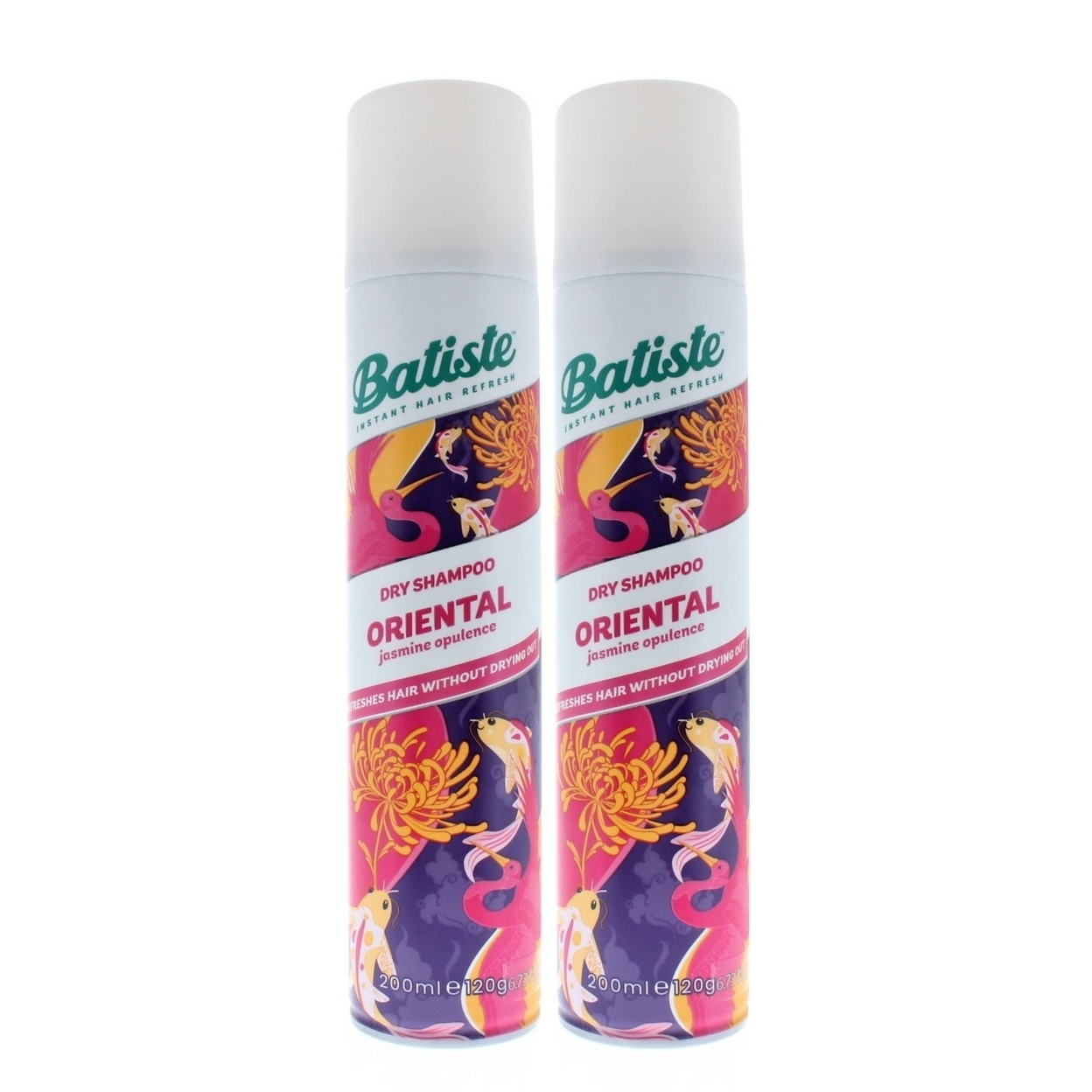 Batiste Dry Shampoo Oriental Jasmine Opulence 200ml/120g (2-Pack)
