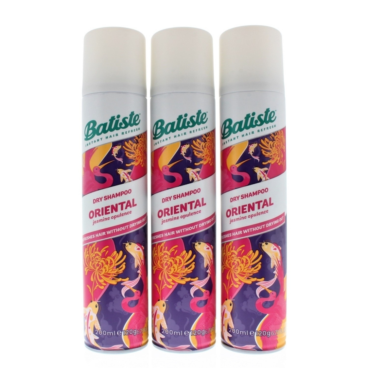 Batiste Dry Shampoo Oriental Jasmine Opulence 200ml/120g (3-Pack)
