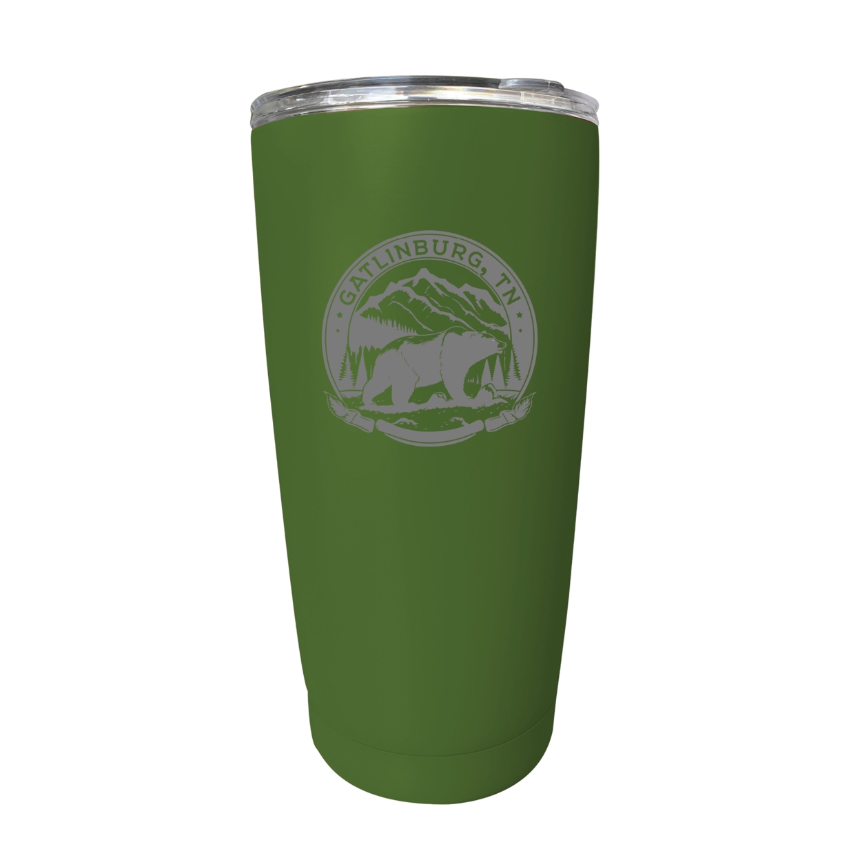 Gatlinburg Tennessee Laser Etched Souvenir 16 Oz Stainless Steel Insulated Tumbler - Gray