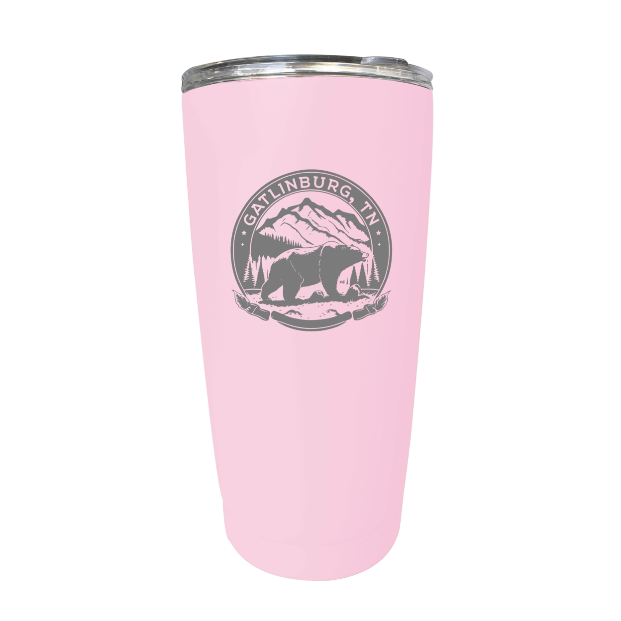 Gatlinburg Tennessee Laser Etched Souvenir 16 Oz Stainless Steel Insulated Tumbler - Pink
