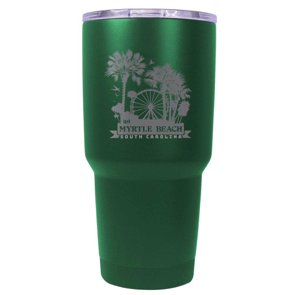 Myrtle Beach South Carolina Laser Etched Souvenir 24 Oz Insulated Stainless Steel Tumbler - Coral