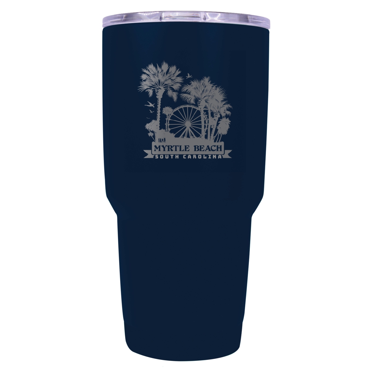 Myrtle Beach South Carolina Laser Etched Souvenir 24 Oz Insulated Stainless Steel Tumbler - Navy