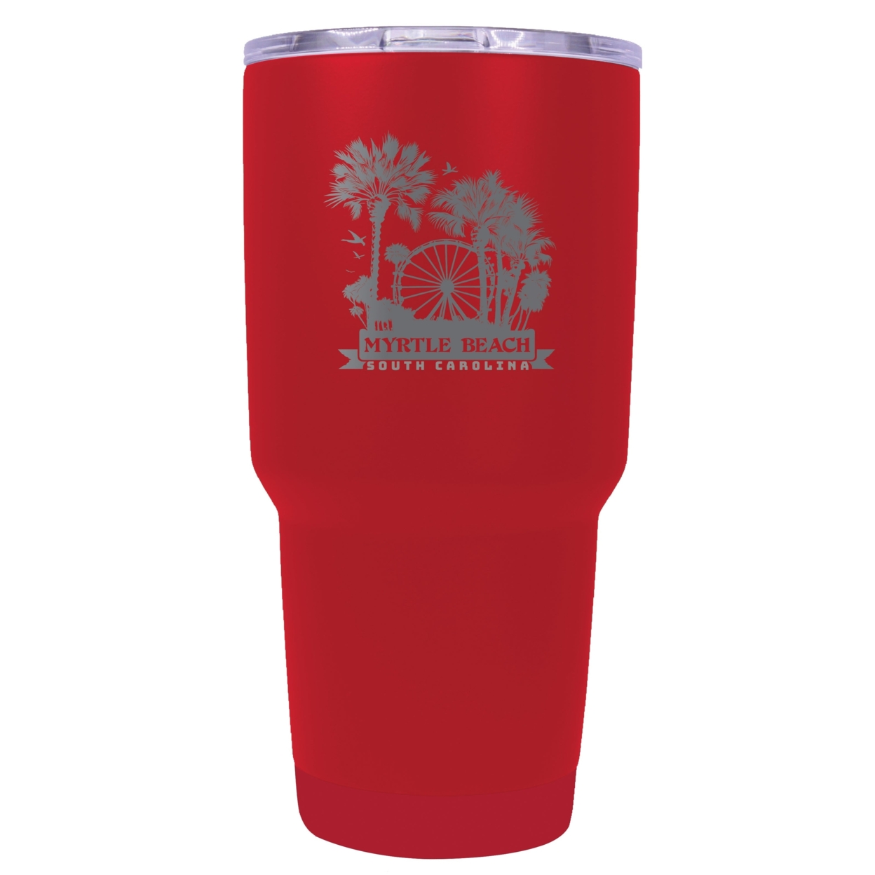 Myrtle Beach South Carolina Laser Etched Souvenir 24 Oz Insulated Stainless Steel Tumbler - Red