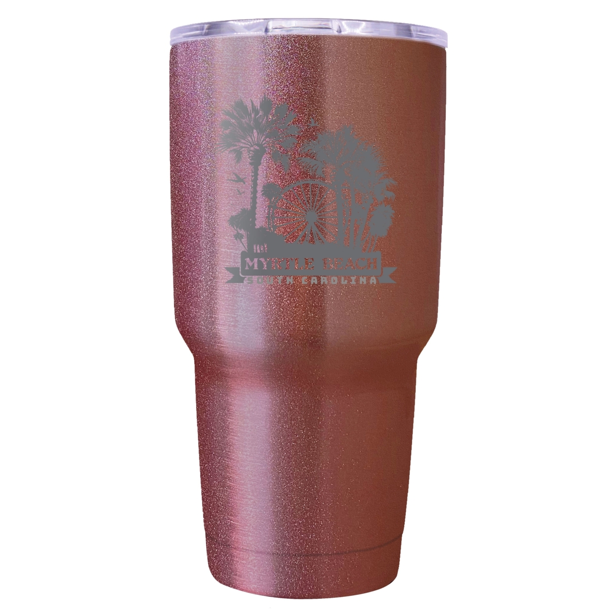 Myrtle Beach South Carolina Laser Etched Souvenir 24 Oz Insulated Stainless Steel Tumbler - Gold