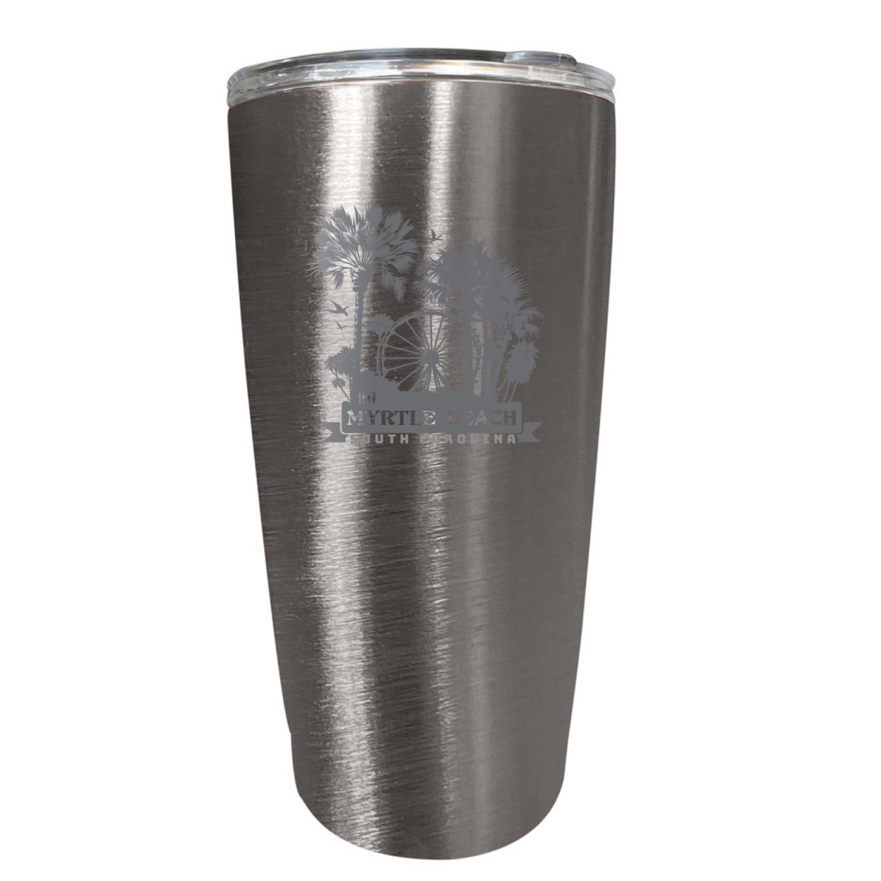 Myrtle Beach South Carolina Laser Etched Souvenir 16 Oz Stainless Steel Insulated Tumbler - Steel