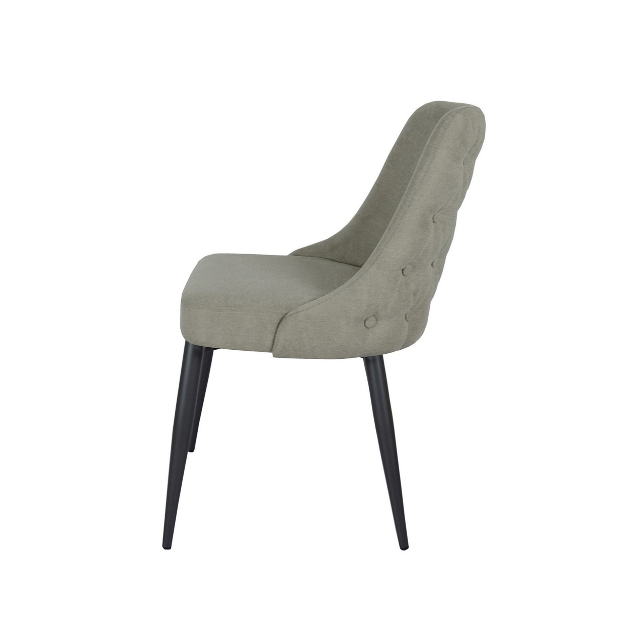 Glom 21 Inch Dining Chair, Set Of 2, Off White Upholstery, Tufted Backrest- Saltoro Sherpi