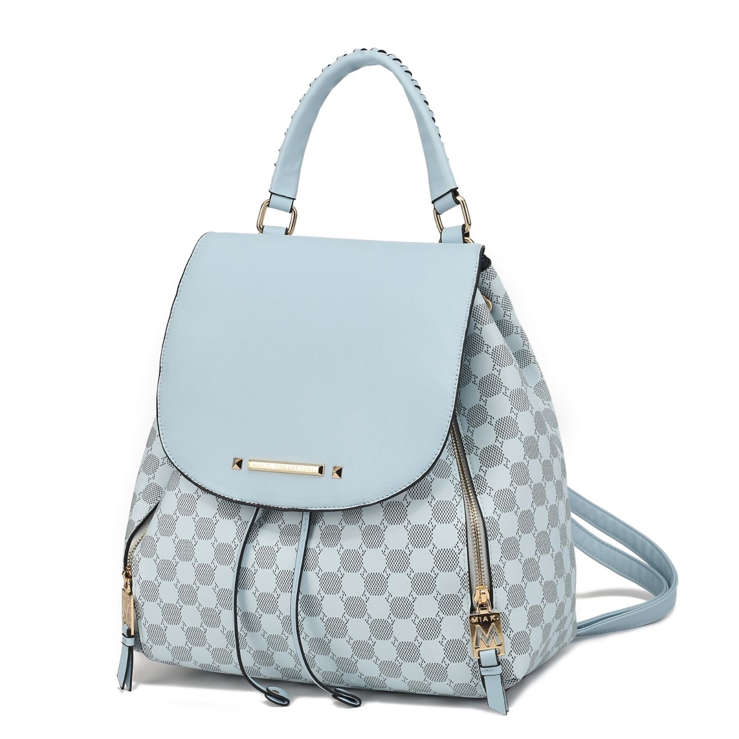 MKF Collection Kimberly Circular Print Backpack By Mia K. - Light Blue