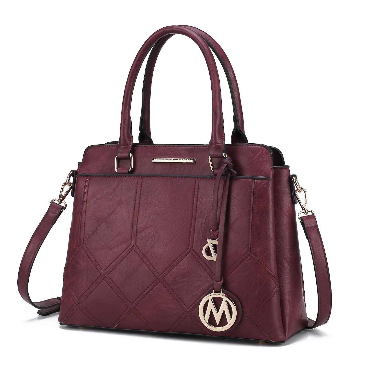 MKF Collection Elodie Triple Compartment Women's Tote Bag By Mia K - Burgundy