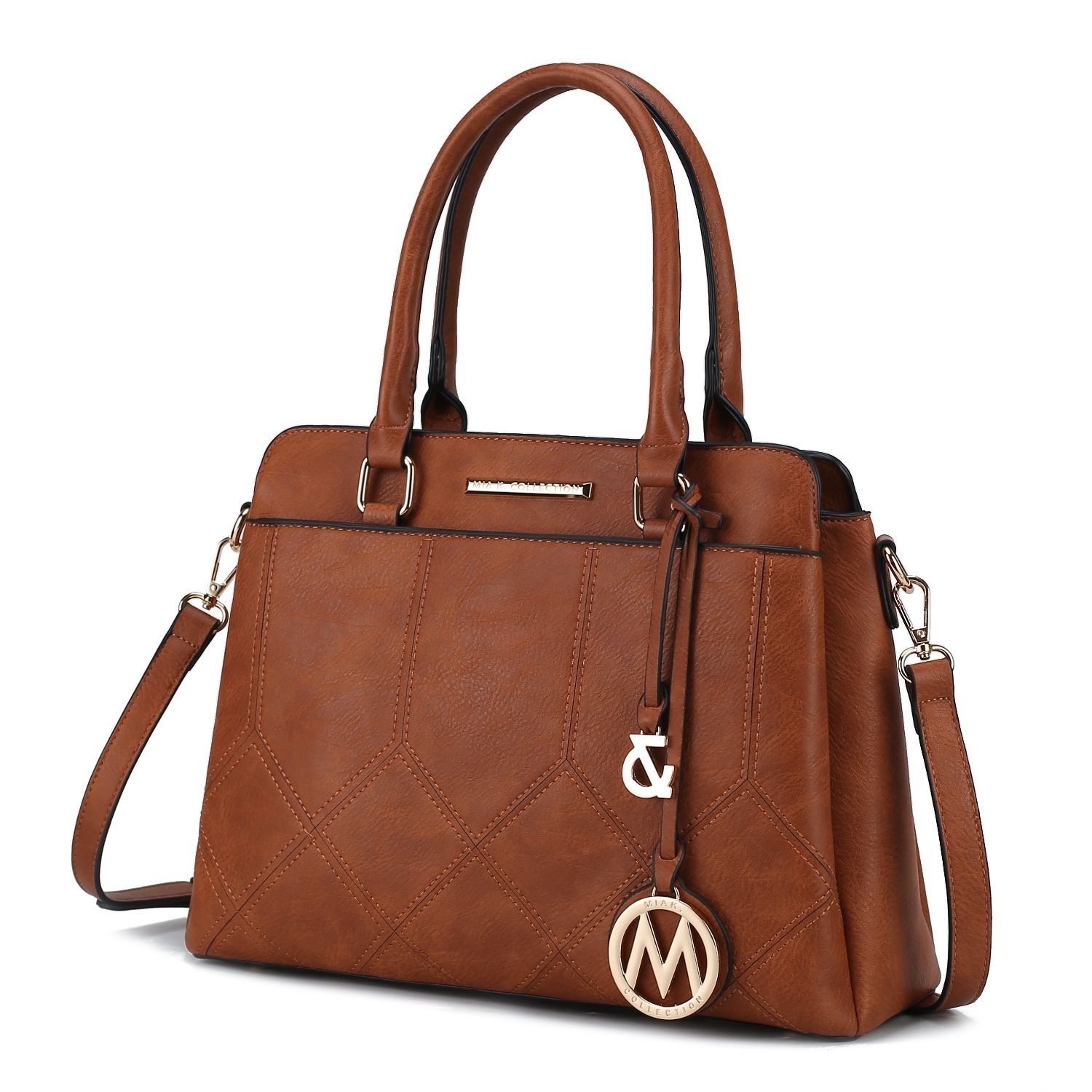 MKF Collection Elodie Triple Compartment Women's Tote Bag By Mia K - Cognac