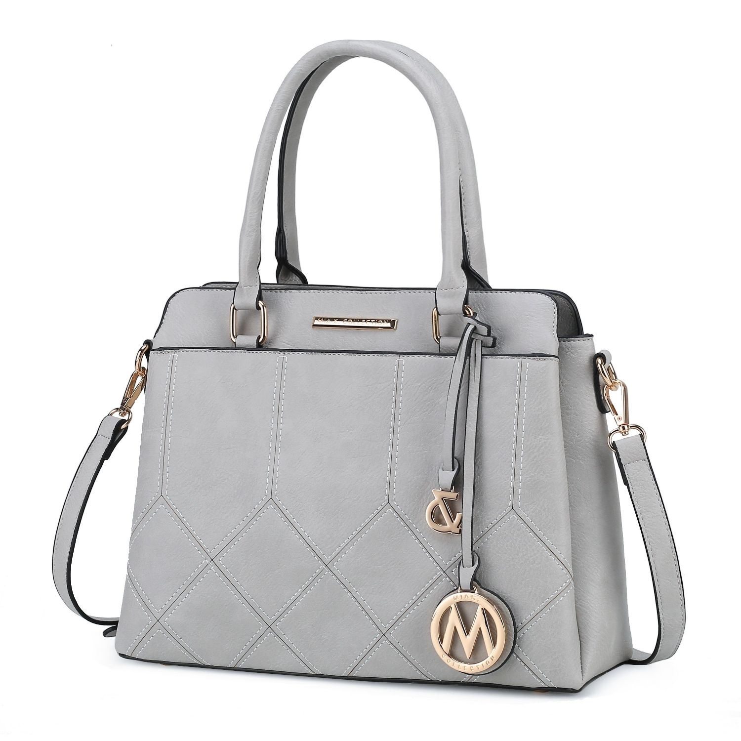 MKF Collection Elodie Triple Compartment Women's Tote Bag By Mia K - Light Grey