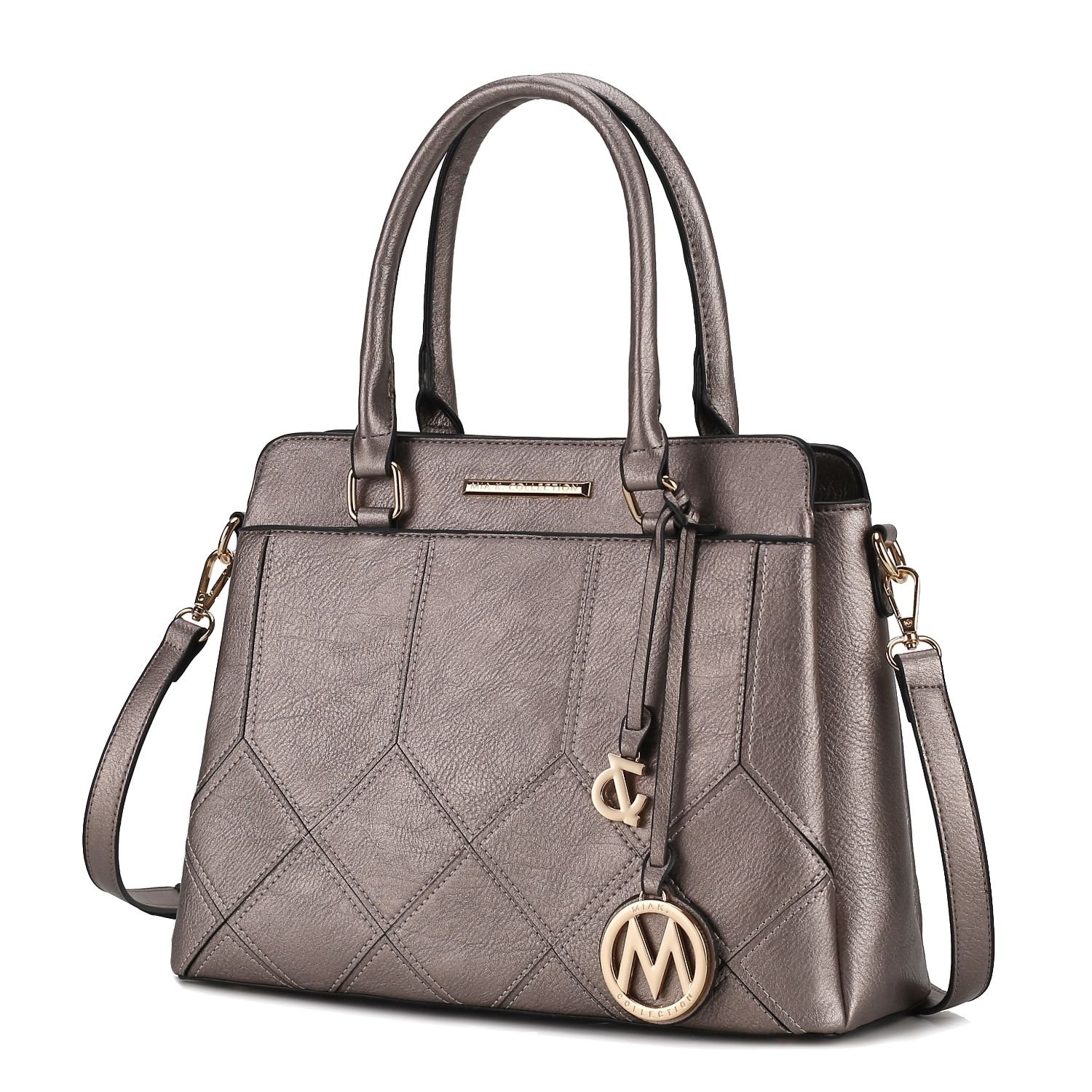 MKF Collection Elodie Triple Compartment Women's Tote Bag By Mia K - Pewter