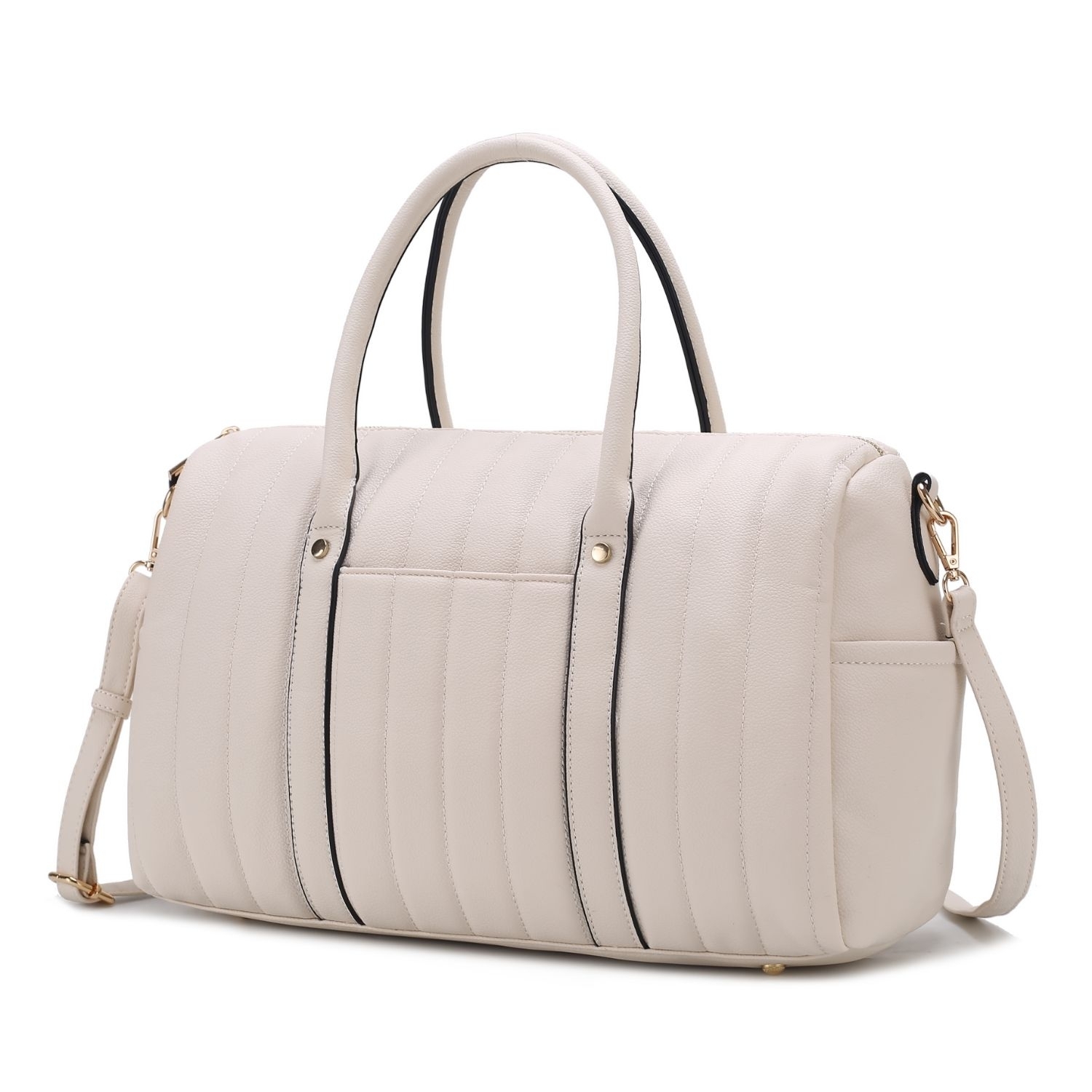 MKF Collection Luana Quilted Vegan Leather Women's Duffle Bag By Mia K. - Beige